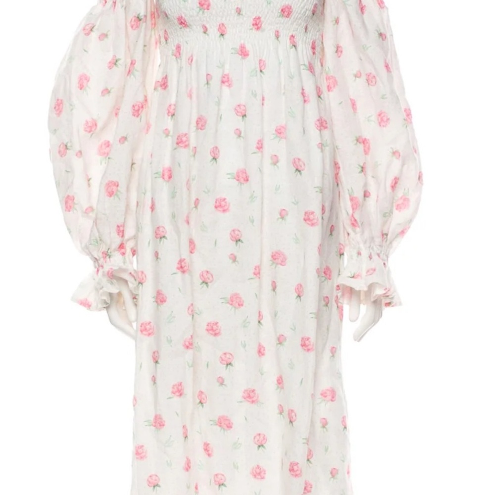 Sleeper Rose Linen Midi Dress